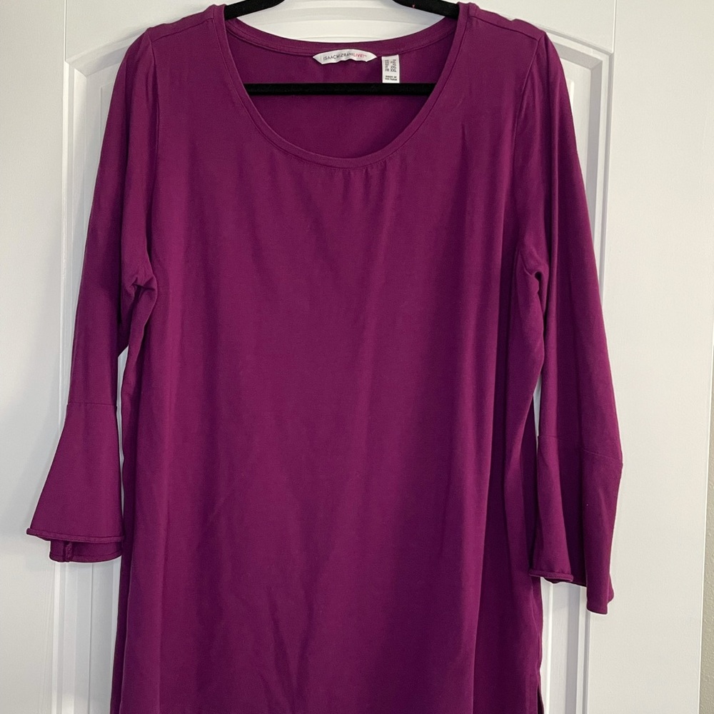 Isaac Mizrahi Live 3/4 Bell Trumpet Sleeve Pullover Size 1X